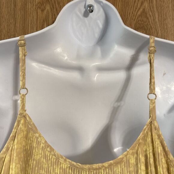 OLD NAVY Womens Medium Lined Yellow/Taupe Sleeveless Floral Maxi Dress beach - Picture 4 of 8